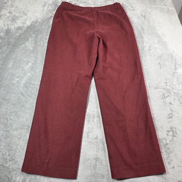 LL Bean Pants Womens 12 Red Herringbone Flannel Straight Leg Trousers - Picture 7 of 10